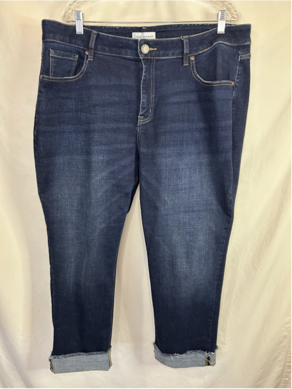 Lane Bryant Flex Magic Waistband Jeans Women’s 18 Raw Hem Mid Rise Straight EUC